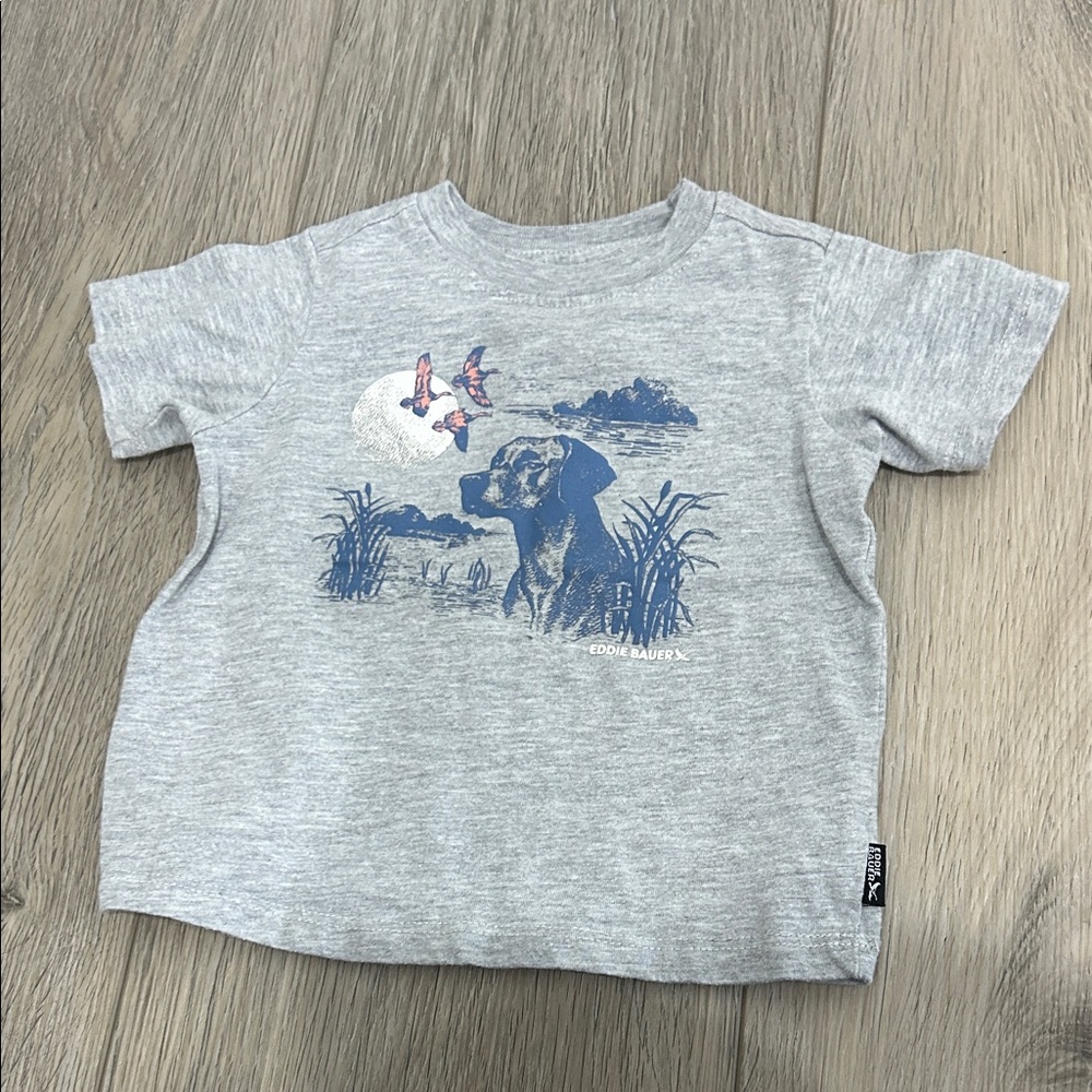 Eddie Bauer Kids Gray Nature Print Tee
